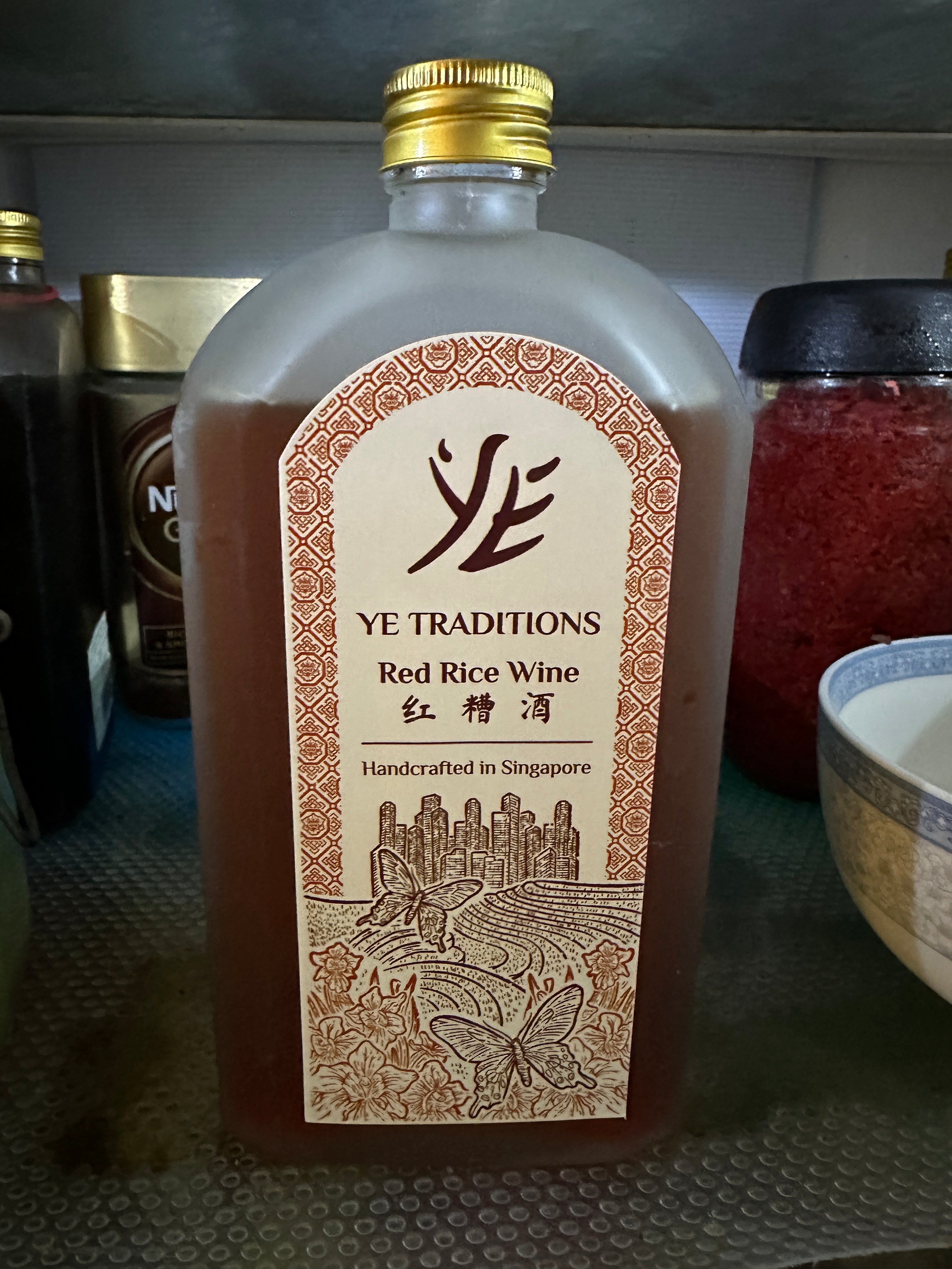 ye traditions rice wine in fridge