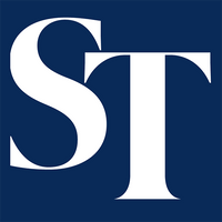 Logo with large white letters 'ST' on a blue background